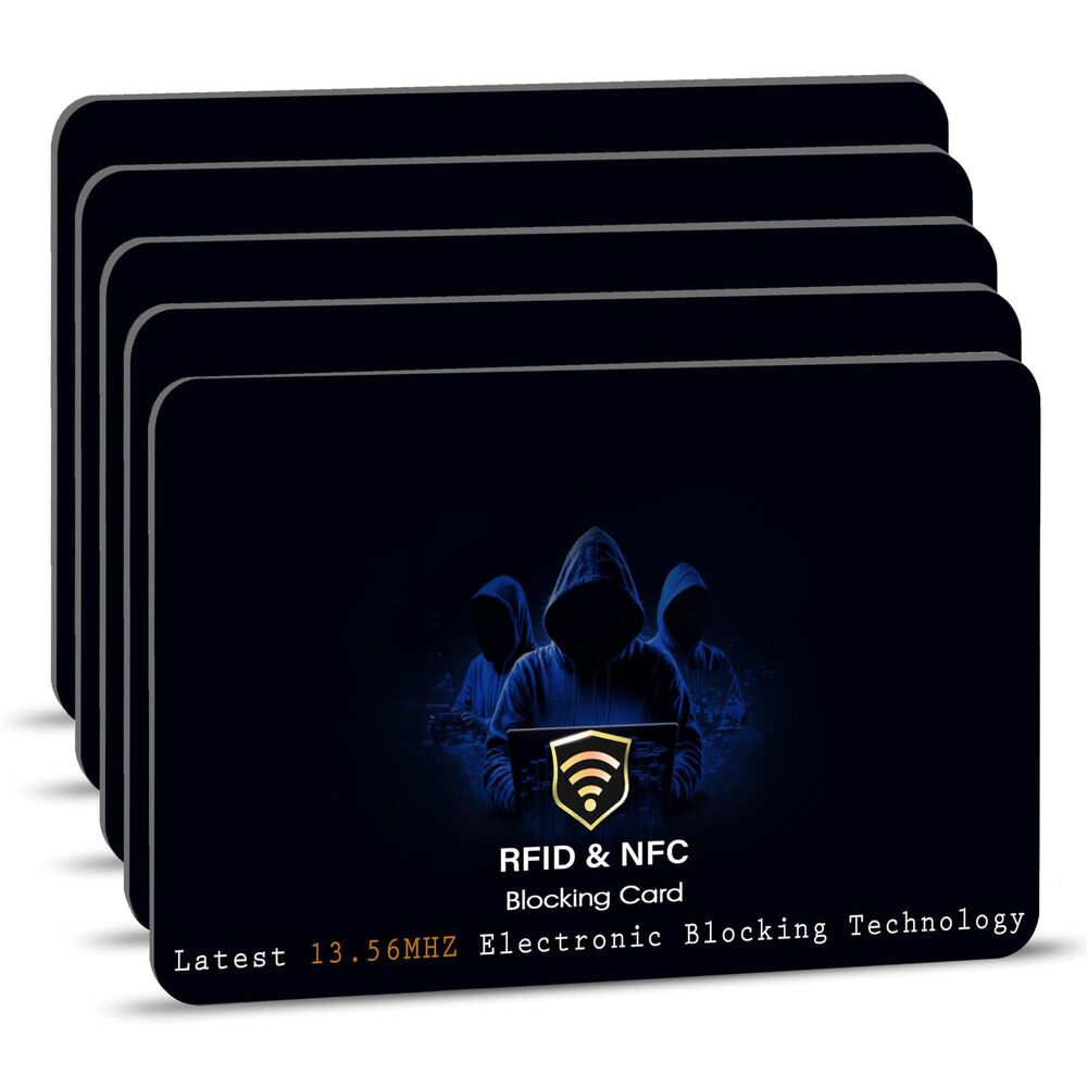 2466 5 Pack RFID Blocking Card NFC Contactless Debit/Credit Card ATM